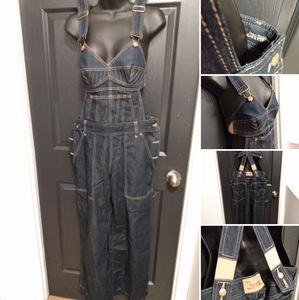 Jean Paul Gaultier x Levi's Denim overalls cone bra